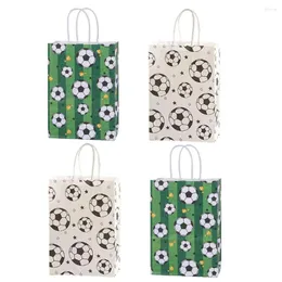 Present Wrap Soccer Party Paper Bags Football Goodie Treat Themed Birthday Supplies Decoration For Girls Boys Kids