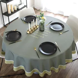 Table Cloth Solid Cotton And Linen Waterproof Oil Proof Wash Free Household Square Cover Circular Round