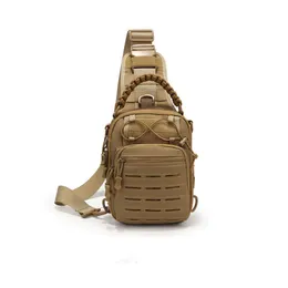 Ryggsäck Taktiskt Sling Pack 900D Waterproof Molle Fanny Pack Militär axelväska för män utomhus bröstväska vandring jakt skytte 230907