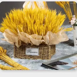 Decorative Flowers 50Pcs Real Wheat Ear Natural Dried Wedding Guest Gift High Quality Artificial Boho Home Decoration Party Supplie
