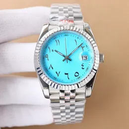 럭셔리 Femme Arabic Dial 숫자 Montre Ice Blue Homme de Luxe 자동 기계식 시계 데이트 조정 41mm 36mm Sapphire Mirror Reloj Lujo S1SV#