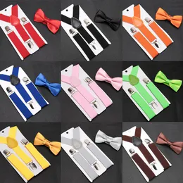 Suspenders Kids Suspenders with Bowtie Fashion Children Bow Tie Set Boys Braces Girls Adjustable Suspenders Baby Wedding Ties Accessories 230907