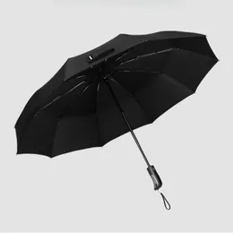 Ombrelli Business Nero Ombrello di lusso Antivento Forte Uomo Parasole Rafforzare la qualità Uv Grande Parapluie automatico per la casa