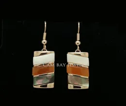 Euramerican Fashion Drop Earrings Alloy Gold Plated Colorful Shell And Jade Stone Sticked Beautiful Looking Ear Accessories7811037