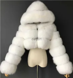 Cappotto da donna in pelliccia sintetica corta in pelliccia sintetica con cappuccio in peluche Cappotto caldo autunno/inverno in pelliccia x0907