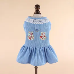 Dog Apparel Pet Skirts Puppy Lace Corduroy Dress S Head Clothes Bichon Cherry Soft Towing Buckle