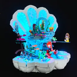 Flygplan Modle Princess Mermaid Royal Clamshell Underwater Dream Castle Building Blocks Children's Toy Girls Present 43225 230907