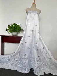 KY-3012 White George Lace Fabric African till försäljning 2023 Högkvalitativ sömnadshantverk Silkbröllopsklänningar för kvinnor tillfälle fest nigerianska nya ankomster höst