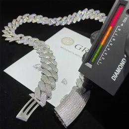 18mm Custom Thick Hip Hop Preis Moissanit 20mm 22mm Link Factory Vvs Cuban Diamond Chain Halskette 925 Silber Iced Men Cuban Out Epukv