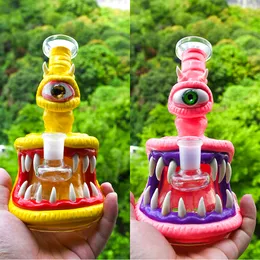 7 tum Monster Glass Vattenrör Bong Hookah Söt handmålat glasrökning Rörrör