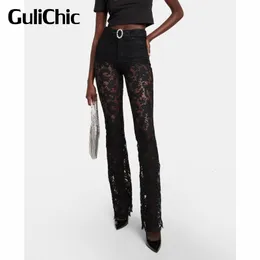 Women's Two Piece Pants Tank Top Ritsleting Belakang Sequin Industri Berat Fashion Elegan Gulicchic 3.20 atau dengan Set Celana Lurus Sabuk Wanita 230907