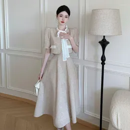 Dwuczęściowa sukienka Inleozkdg Zestaw spódnicy kobiety Koreańska moda Slim Fit 2023 Spring Summer Coat Top Midi Suits 2