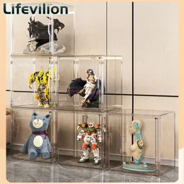 Storage Boxes Bins Display Case Dustproof Clear Containers Organizer Bag Show Box for FiguresToysCollectiblesGundamCar ModelLego 230907