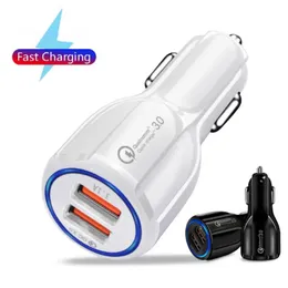 Çift USB Araba Şarj Cihazı QC3.0+USB 3A USB+TYP-C PD 20W iPhone iPad Huawei Samsung Xiaomi için Hızlı Şarj LG Otomatik Güç Adaptörü