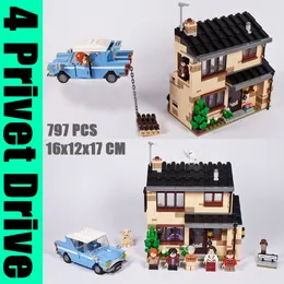 Aircraft Modle IN STOCK Street View 4 Privet Drive Building Blocks Magic House Compatible 75968 Bricks Toys For Children Christmas Gift 230907