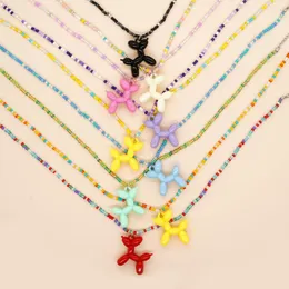 Chains Colorful Domestic Mizhu Acrylic Stereoscopic Dog Mix And Match Men Women's Folding Pendant Necklace With Adequate Supply