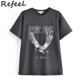 نساء Tshirt Refeel Tshirt Tshirt Tops Long Tees for Girls Cute Designer Cotton Short Sleeve Cartoon Oneck Ender chic Vestidos 230906