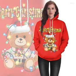 Męskie bluzy z kapturem świąteczne bluzy dla mężczyzn graficzne bluzy unisex odzież pullover 3D nadrukowane długie rękaw par para streetwear mężczyzna