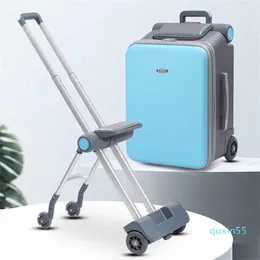 Koffer Kinder Trolley Taschen können sitzen und fahren Lazy Slip Walker Kinder Reisekoffer Boarding Handgepäck mit Rädern