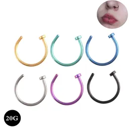 Labret Lip Piercing Jewelry 100 PCS Simple Design Rainbow Rings Hoop Nose 316L Steel Nipple Nail Stud Body 230906