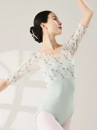 Stage Wear Dance Attire Women's Gymnastics Clothing Ballet Exercises Connected Chinese Classical Body Performance High Crotch Art Exam