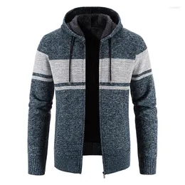 Hoodies masculinos casual tricô camisola com capuz moletom retalhos moda negócios outono inverno manter casaco quente