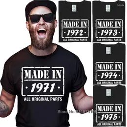 Camiseta masculina vintage, gola redonda, verão 1971 1972 1973 1974 1975, camisetas gráficas de algodão, papai, roupas de marido