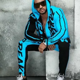 Men's Tracksuits Men's Activewear Fall Casual Men's Letter Print Hooded Streetwear Jogging Set x0907