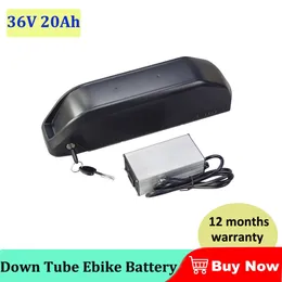 Electric Bike Battery 36V Hailong 20ah original 18650 cells lithium ion polly down tube battery pack+Charger for250W 500W 750W