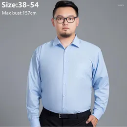 Men's Dress Shirts Plus Size Pink Formal Men Work Business Long Sleeve Short Office Interview Black White Male Oversized 48 50 Blusa