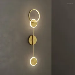 Wandlampen Eitelkeit Gang LED Lampe Schlafzimmer Nacht Wohnzimmer Loft TV Hintergrund Mehrere Köpfe Luces Kupfer Kunst Dekor Wandleuchte Licht