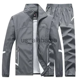 Tracksuits masculinos conjuntos de roupas esportivas primavera outono 2 peças tracksuit esportes terno jaqueta + calça moletom masculino ao ar livre trem roupas asiáticas tamanho x0907