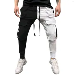 Pantaloni da uomo Salopette multitasche maschile Pantaloni con cerniera Pantaloni sportivi abbinati a colori grandiColor Cargo Men