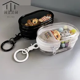 저장 상자 쓰레기통 투명 PVC 블라인드 박스 인형 키 체인 더러움 가방 신비한 관리자 버블 매트 주최자 230907
