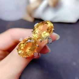 クラスターリング福祉製品明るい黄色のダイヤモンド模倣天然シトリンリング大粒子開く色の宝の女性