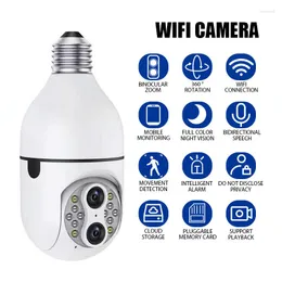 Telecamera di sorveglianza con lampadina E27 a doppia lente WIFI 360 Tracciamento automatico PTZ IP Zoom 10X Visione notturna a colori CCTV di sicurezza