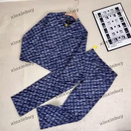 Xinxinbuy Men Designer Coat Denim Jacket Camouflage Tie Dye Letter Tryck Långärmare Kvinnor Grå svartblå M-2XL