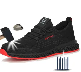 Manlegu hava örgü çelik ayak parmağı iş ayakkabıları nefes alabilen çalışma ayakkabıları adam güvenlik hafif delinmez güvenlik botları drop7196536