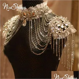 Chokers NSY Bridal Chain Tassel Shoder Strap Bride Pärlor spets smycken Kristalltillbehör Necklace Jewerly 230329 Drop Delivery Neckla DHZQS