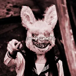 Maski imprezowe Halloween Lumionus prowadził przerażającą krwawą maskę królików Party Bunny Killer Mask z jasnobrązową maską niedźwiedzia Horror Costume Materia X0907