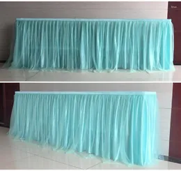 Table Skirt Voile Wedding Decoration Birthday Party Holiday Festival Celebration Organza Fabric El Events Dboule Layer