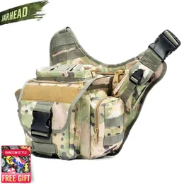 Backpack Army Tactical Messenger Camera Bag Men Outdoor Cycling Climbing Saddle Bag Male Tactical Camouflage Durable Single Shoulder Bag 230907