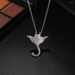 Pendant Necklaces Gojomem Vintage Manta Ray Fish Necklace For Women Girls With Full Of Cubic Zircon Trendy Fashion Jewelry Special Gifts
