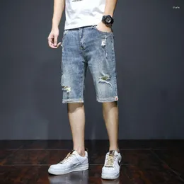 Men's Jeans Summer Fashion Ripped Short Clothing Bermuda Cotton Shorts Breathable Denim Male Size 28-40