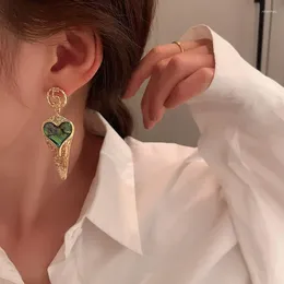 Dangle Küpeler Gümüş İğne Dazzle Renk Kabuğu Aşk Dijital Moda Metal Su Damla Tasarım Mahkeme Tarzı Earrin