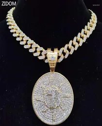 Pendant Necklaces Men Hip Hop Lucky Number Seven Necklace With 13mm Miami Cuban Chain Iced Out Bling Hiphop Fashion Jewelry2354956