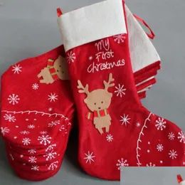 Christmas Decorations Gift For New Year 2021 Decor Party Deer Stocking Candy Socks Gifts Bag Home Drop Delivery Garden Festive Supplie Dhxdc