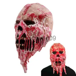 Party Masks Halloween Bloody Face Zombie Mask Scary Costume Party Cosplay Ghost Horror Headgear Latex Melting Blood Skull Mask x0907