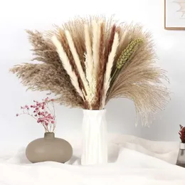 Декоративные цветы, натуральные пушистые сушеные пампасные травы, декор, домашний букет в стиле бохо для свадьбы, цветочная композиция в деревенском доме