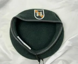 Berets Wietnam War Army amerykańska 5st Siły specjalne Blackish Green Beret Officer's Captain Rank Range Wojskowy kapelusz wszystkie rozmiary